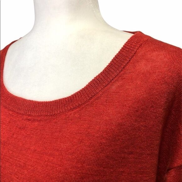 🚨 J. Crew Linen Burnt Orange Knitted Blouse - Picture 7 of 8